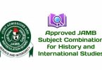 Approved JAMB Subject Combination for History and International Studies