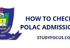 How to Check the Polac Admission List