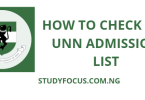 How to Check the UNN Admission List