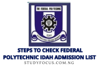 Steps to Check Federal Polytechnic Idah Admission List