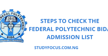 Steps to Check the Federal Polytechnic Bida Admission List