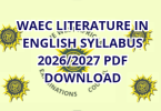 WAEC Literature in English Syllabus PDF Download